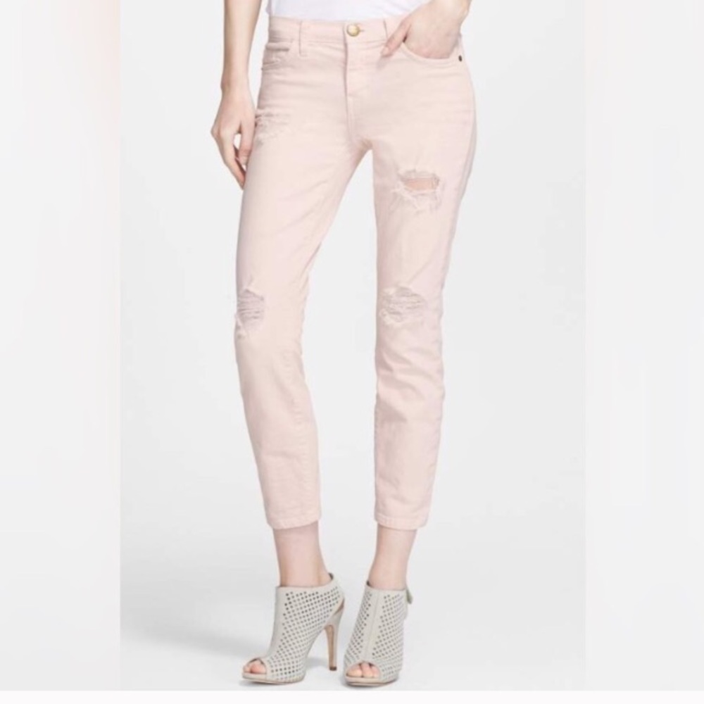 Current Elliot Light Pink Distressed Skinny
